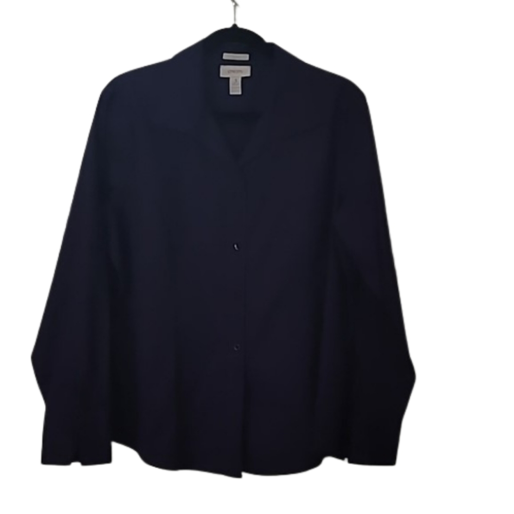 Chico's Purple No Iron Collared Long Sleeve Button Front Shirt Chico Size 3=XL